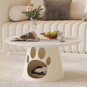 Table basse ronde avec lit pour chat, créative, rangement pratique pour les petits salons, les maisons, les animaleries - Product Image 5