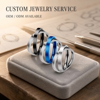 Bague double bleue rotative brossée mate personnalisée pour fête et événement, bijoux de mode de haute qualité en gros