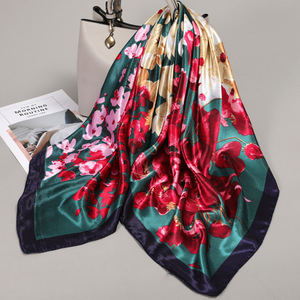 महिलाओं के लिए उच्च अंत लक्जरी छोटे वर्ग स्कार्फ नए 90x90x90 बड़े अन्य जातीय स्कार्फ - Product Image 1