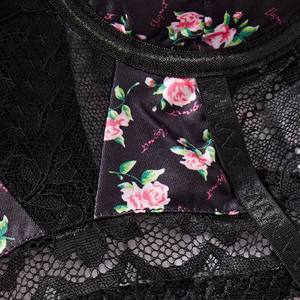 Sexy Flower Print Embroidered Lace Lingerie Set Hot Sell Suspenders Bra and Panty Set With <b>Stockings</b> - Product Image 4