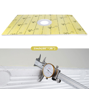 Kit <span class=keywords><strong>de</strong></span> receveur <span class=keywords><strong>de</strong></span> <span class=keywords><strong>douche</strong></span> moderne et léger en EPS 60" x 38" |   Membrane d'étanchéité pré-calculée pour drain central <span class=keywords><strong>de</strong></span> 6,3 pouces, installation facile et sûre - Product Image 3