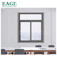 Ventanas Corredizas de Diseño Moderno de Aleación de Aluminio con Malla de Acero Inoxidable, Rotura de Puente Térmico, Apertura Horizontal, Eficiencia Energética, Doble