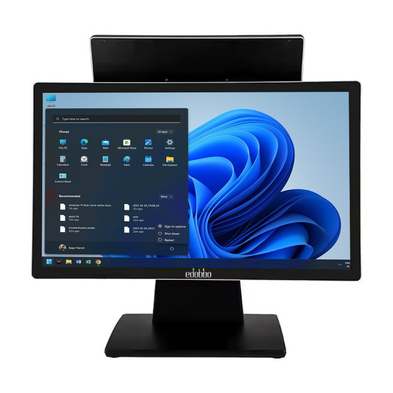 18.5 Inch Capacitive Touch Screen Cash Register POS System ED185T for Supermarket Use with Currency Binders