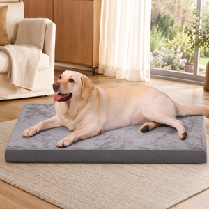 Lit orthopédique pour <span class=keywords><strong>chien</strong></span> en mousse à mémoire de forme imperméable double face OEM ODM, housse amovible lavable en flanelle, grand matelas plat pour animaux de compagnie - Product Image 2