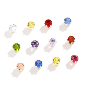 Piedras redondas de circonita NANTONG con engaste de seis puntas, cristales de colores para la fabricación de pulseras, accesorios de joyería DIY. - Product Image 5