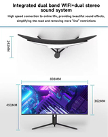 Komputer desktop game terlaris 32 34 inci dalam satu PC layar lengkung semua dalam satu pc i7 i5 i3 AIO untuk rumah kantor