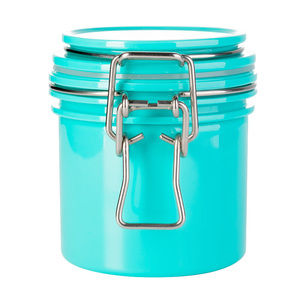 Pot à céréales en plastique incassable et durable de 200 ml avec couvercle à fermeture hermétique à goupille et déclencheur, couleur unie - Product Image 1