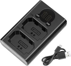 Chargeur double USB Neewer avec écran LCD pour <span class=keywords><strong>batterie</strong></span> <span class=keywords><strong>Sony</strong></span> NP-FZ100, appareils photo <span class=keywords><strong>Sony</strong></span> ZV-E1 FX3 FX30 A1 A9 II A7R V A7S <span class=keywords><strong>III</strong></span> <span class=keywords><strong>A7</strong></span> IV A6600 A7C - Product Image 1