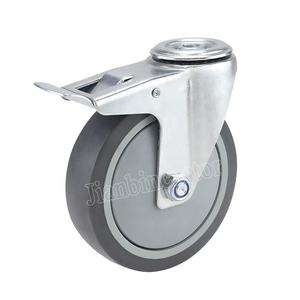New Castor Wheel Qualidade 3Inch 4Inch 5Inch Swivel Bolt Hole Tpr Caster Wheels Aço Inoxidável JianBin - Product Image 1