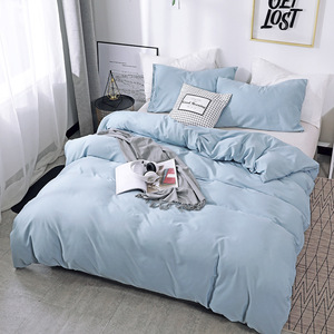 Modernes Wirtschaftliches Bettbezug-Set 100% Mikrofaser Gewaschenes Polyester Einfarbig Weich und Atmungsaktiv King-<span class=keywords><strong>Size</strong></span> Bettdeckenbezug-Set - Product Image 5