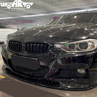 Autres pièces automobiles : Calandre avant double lamelles en fibre de carbone ABS pour BMW Série 3 F30 2012 2013 2014 2015 2016 2017 2018