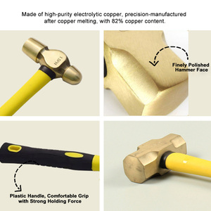 Martillo de cobre antichispas a prueba de explosiones con cabeza octogonal y mango de fibra de vidrio - Product Image 3