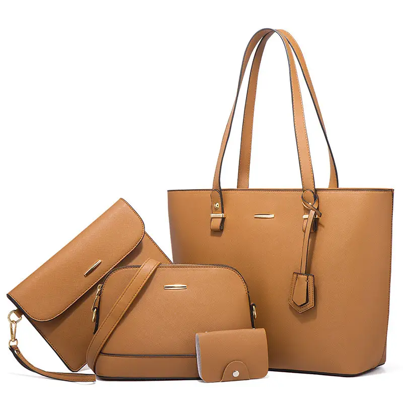 Luxury Top Branded Colorful Lady Shoulder Crossbody Hand Bag Women's 3 Piece PU Leather Purses Handbags