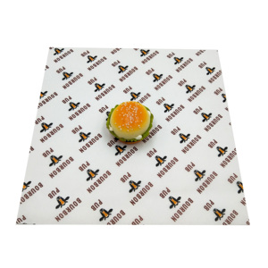 Food Grade Waxed <b>Paper</b> Customize Logo <b>Greaseproof</b> Pe Wax Burger Wrap <b>Paper</b> - Product Image 1