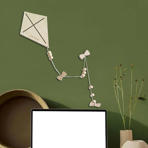Adornos de pared de madera de estilo nórdico para habitación infantil, colgantes creativos de cometa DIY, decoración del hogar. - Product Image 2