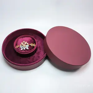 Plus Velvet Round Wedding Flower Bangle Gift Packaging Box