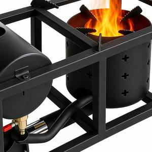 Chauffage multi-combustibles <span class=keywords><strong>à</strong></span> huile usagée, combustion sans fumée, flamme réglable, souffleur d'air forcé, cuisinière portable intérieure/extérieure - Product Image 4