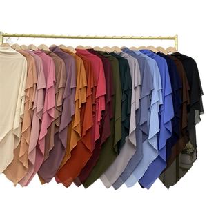 เสื้อผ้าอิสลามขายดีของ HANO ผ้าคลุมศีรษะมุสลิมสำหรับผู้หญิง ฮิญาบ อบายา บุรก้า ชุดญิลบาบสำหรับสุภาพสตรี ผ้าคลุมฮิญาบแบบยาว 2 ชั้น คิมาห์ - Product Image 1