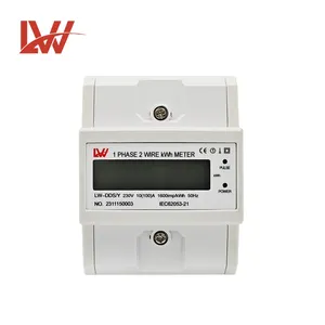 LCD Digital Energy Meter 1Phase 2Wire Guide rail Energy Meter 230V