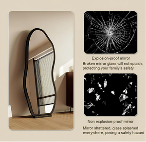 Gương sàn gỗ không đều với chân đế gỗ anh đào dành cho trang trí khách sạn cao cấp. - Product Image 5