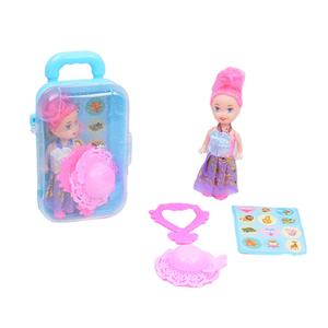 Divertido equipaje caramelo Juguete plástico barato juguete Caddy escuela maletas con muñeca y accesorios juguete caramelo - Product Image 1