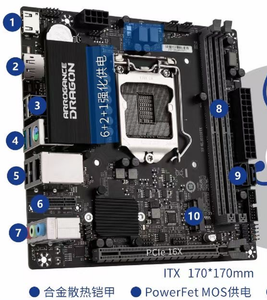 Mini PC de escritorio H510 con Intel Core i9 ITX DP + 10900 + M.2 Uso industrial AU y enchufe de EE. UU. Nueva serie I9 - Product Image 2
