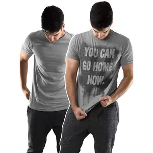 High Quality Active Dry T-shirt Gym Running Sports Hidden Message 95% Cotton 5% Spandex Custom Logo Men Sweat Activated T Shirt