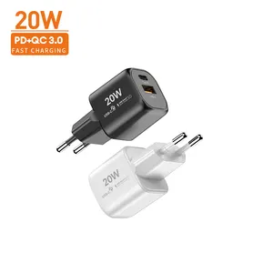 Vina tốt nhất USB Loại C tường sạc và cáp dữ liệu 20W pd18w 5V3A chúng tôi/EU nhanh chóng sạc điện thoại di động Power Adapter cho iPhone 15 14