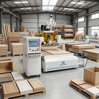 Maquinaria para Trabajar la Madera, Router CNC Automático para Puertas de Gabinetes con Plataforma de Carga Automática para Fábricas de Muebles