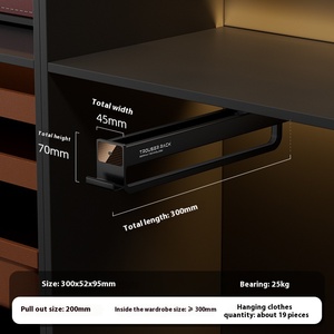 Home Furniture Storage <strong>Wardrobe</strong> Vertical <strong>Pull</strong>-Out Rod Metal Retractable Slide <strong>Rail</strong> for Clothes Hangers Artifacts <strong>Wardrobe</strong> - Product Image 6