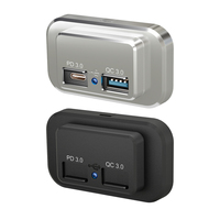 Cargador de Coche con Doble Puerto USB, QC 3.0 y Tipo C PD, Voltaje 12-24V, Toma de Corriente USB para Coche de 12V