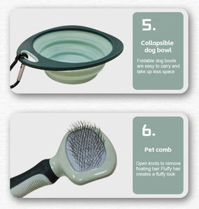 Juego de 8 Productos de Aseo para Mascotas, Dispensador Portátil de Bolsas para Excrementos y Cepillo Multifunción para Perros y Gatos, Eliminación de Uñas, Limpieza de Pelo, Uso Doméstico - Product Image 4