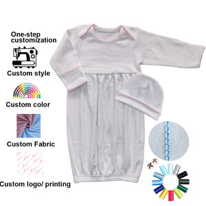 Conjunto <span class=keywords><strong>de</strong></span> regalo para recién nacido: Saco <span class=keywords><strong>de</strong></span> dormir <span class=keywords><strong>de</strong></span> algodón blanco <span class=keywords><strong>de</strong></span> manga larga con ribete <span class=keywords><strong>de</strong></span> picot y monograma en blanco para bordar, ideal como manta <span class=keywords><strong>de</strong></span> bebé. - Product Image 1