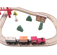 Ensemble de rails de train en bois avec trains magnétiques et voies ferrées pour jouets éducatifs, 39 pièces, conception intelligente
