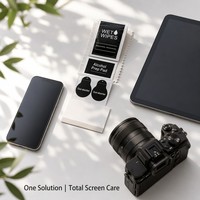 Kit de nettoyage d'écran professionnel jetable 5 pièces avec raclette en microfibre pour appareil photo, écran de téléphone portable - Installation facile, élimination de la poussière