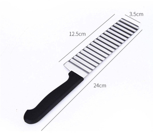 Cortador Ondulado Multiusos de Acero Inoxidable al por Mayor, Accesorios de Cocina, Cortador Dentado para Papas Fritas y Ensaladas - Product Image 4