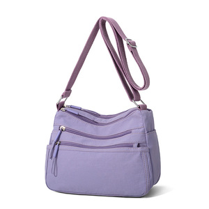 Sac messager pour femme avec logo personnalisé, en nylon, bandoulière réglable, fermeture éclair, multi-poches, sac bandoulière, faible MOQ, imperméable - Product Image 4