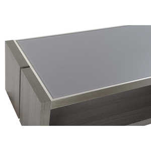 Table basse en chêne et aluminium avec plateau en verre Dimensions 120x60x37,5cm - Product Image 4