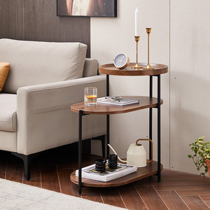 Nordic Style Side Table Wood Multi Tier <b>Shelf</b> Sofa <b>Bedside</b> Table Home Decor - Product Image 1