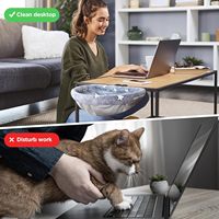 Lit de bureau pliable pour chat, hamac douillet pour l'obscurité avec housse amovible et lavable pour chats d'intérieur