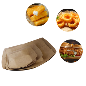 Barquette jetable biodégradable en papier kraft résistante à la graisse pour frites, tacos, salades, échantillon gratuit, matériaux recyclés, sushis - Product Image 2