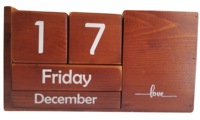 Calendrier de bureau en bois perpétuel