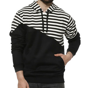 Sudadera con Capucha Oversize de Felpa 100% Algodón para Hombre, Estilo Urbano de Invierno con Bolsillo y Estampado de Bloques de Color - Product Image 3