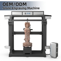 Machine de gravure sur pierre verticale à 4 axes pour statues de Bouddha, grande machine de sculpture sur pierre CNC 3D rotative