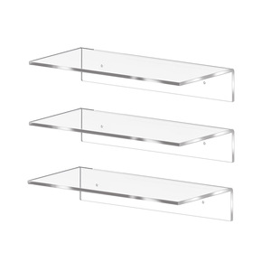 Kệ Acrylic hình chữ L Kệ sách treo tường nhà bếp phòng tắm tường trong suốt tổ chức và lưu trữ giá - Product Image 2