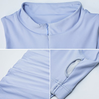 Robe de sport deux pièces nue à fermeture éclair, costume de tennis anti-éblouissement pour femme, robe de tennis de fitness en plein air