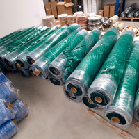Rouleaux de bâche tissée verte, largeur 67 pouces, imperméable, pour usage agricole extérieur, tissu de poids moyen, style uni, en stock