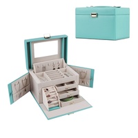 Boîte de rangement à bijoux multi-couches grande capacité avec tiroirs, boîte à bijoux de luxe en cuir PU