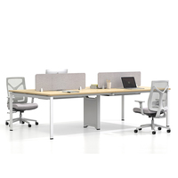 Poste de travail de bureau moderne, prix d'usine, panneau MFC métallique, certifié ISO9001, revêtement en poudre durable, cadre en fer de haute qualité