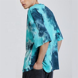 T-shirt tie-dye super doux 100 % coton pour homme, col rond de haute qualité, imprimé intégral, coupe ample, col rond avec motif à thème - Product Image 2